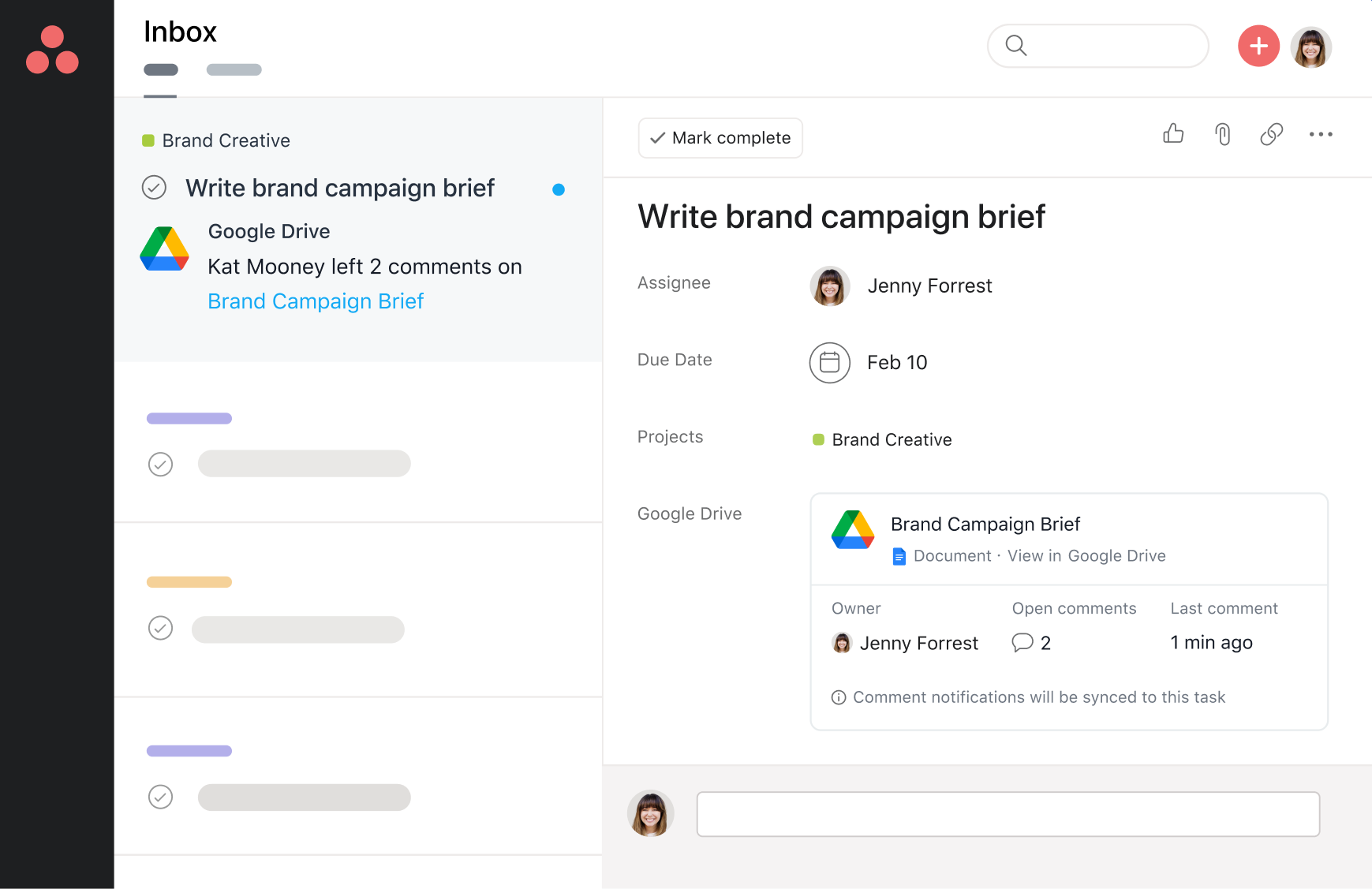 Asana for Google Chat and Spaces