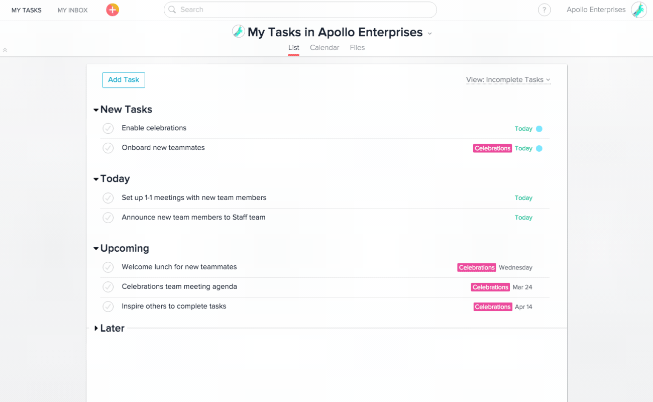 My tasks Asana My tasks Asana